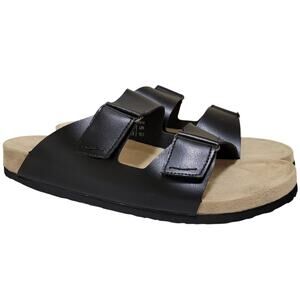 Madden Men Tisson Double Strap Footbed Slide Sandals Size US 11.5M Black